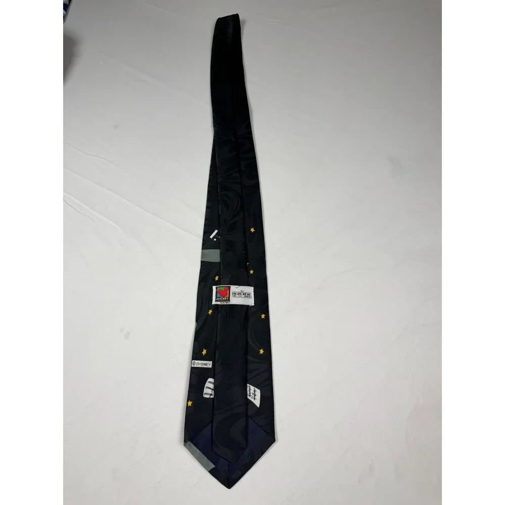 Vintage Mickey Unlimited Disney Mickey Donald Music Conductor Black Silk Tie USA